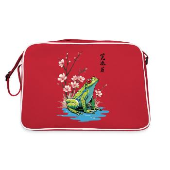 Vintage Ukiyo-E Frosch Japanische Retro Kunst - Retro Tasche - Rot/Weiß - Hinten