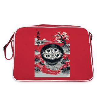 Globe oculaire Ramen Yokai Japon Ukiyo-e Art - Sac Retro - rouge/blanc - Dos