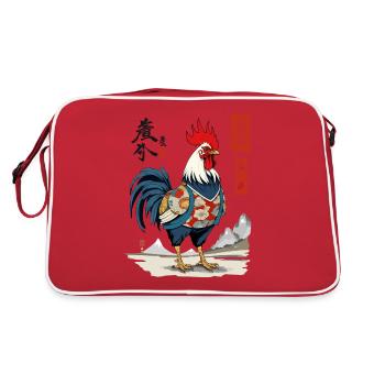 Coq Esthétique Streetwear Vintage Japon Design - Sac Retro - rouge/blanc - Dos
