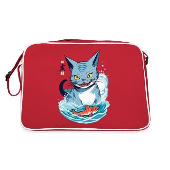 Cat Love Anime Esthétique Streetwear Design - Sac Retro - rouge/blanc - Dos