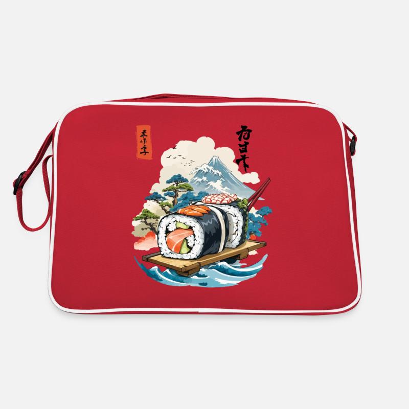 Conception d’œuvres d’art Ukiyo-E Sushi Sac Retro