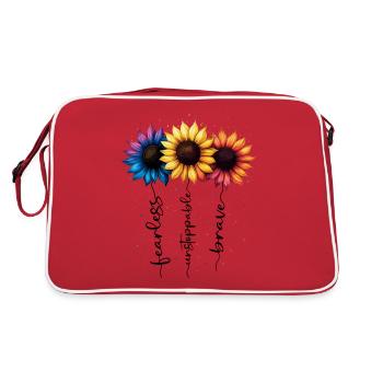 Summer Flowers Flower Inspiration Motivational Saying - Retro Bag - red/white - Back