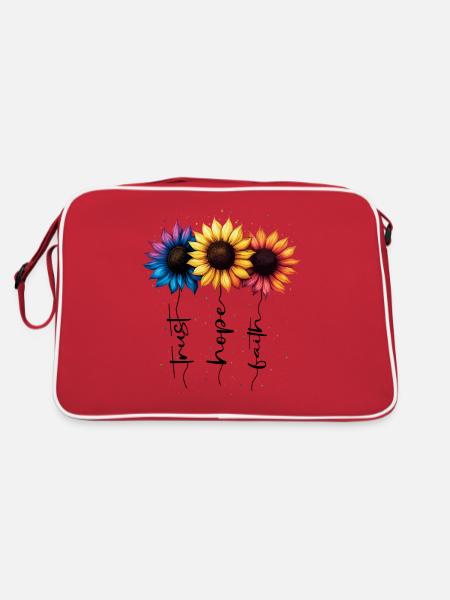 Summer Flowers Flower Inspiration Motivational Saying - Retro Bag - red/white - Back