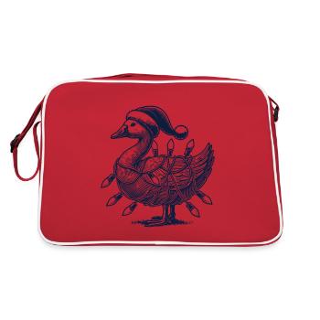 Christmas Funny Clumsy Goose - Retro Bag - red/white - Back