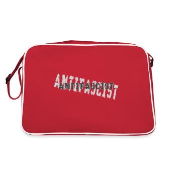 NATURAL BORN ANTIFASCIST - Retro Tasche - Rot/Weiß - Hinten