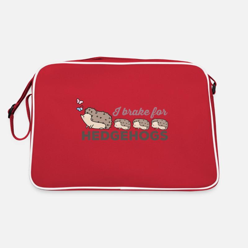 I brake for hedgehogs, for hedgehog lovers Retro Bag