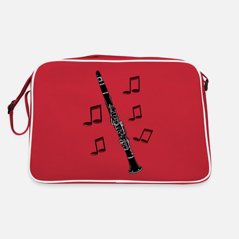 Clarinet notes red Retro Bag