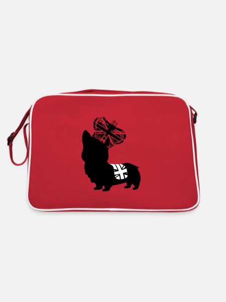 The Queens Platinum Jubilee Corgi Emoji - Retro Bag - red/white - Back