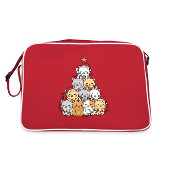 Chat Arbre de Noël - Sac Retro - rouge/blanc - Dos