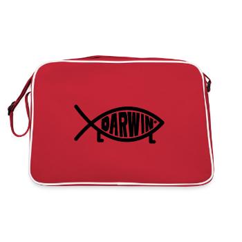 Darwin poisson à pattes scientifique athée - Sac Retro - rouge/blanc - Dos