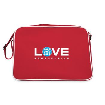 clock love speedcubing - Sac Retro - rouge/blanc - Dos