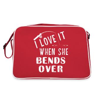Je l'aime quand elle se penche sur la pêche en disant drôle - Sac Retro - rouge/blanc - Dos