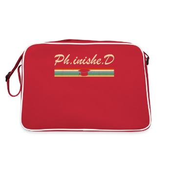 PhD Student Phinished Funny PhD Graduation Gift Tue - Retro Bag - red/white - Back