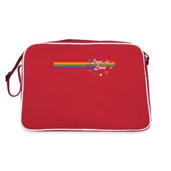 Love Is Love Great Message Gay Lesbian Bisexual Lg - Retro Bag - red/white - Back