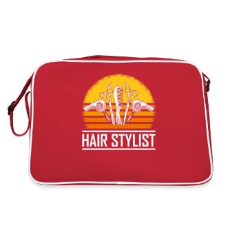 Hair Stylist Vintage Hairstylist Hairdresser Comb - Retro Tasche - Rot/Weiß - Hinten
