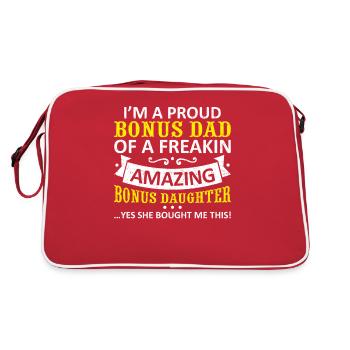Funny Bonus Dad Stepdaughter Stepdad Fathers Day G - Sac Retro - rouge/blanc - Dos