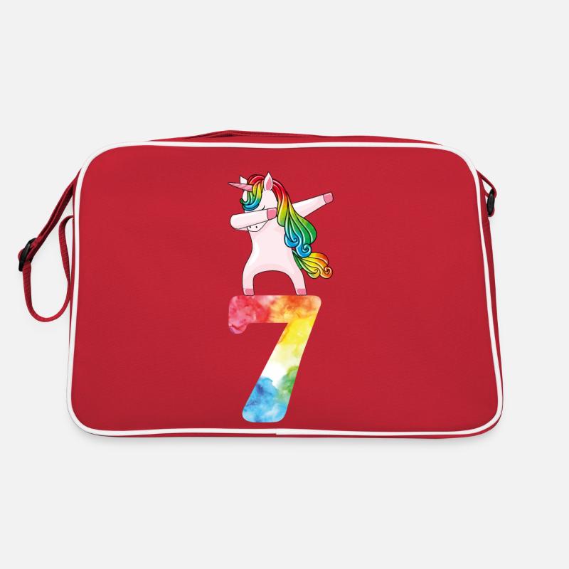 7e anniversaire licorne filles cadeau drôle 7 ans Sac Retro