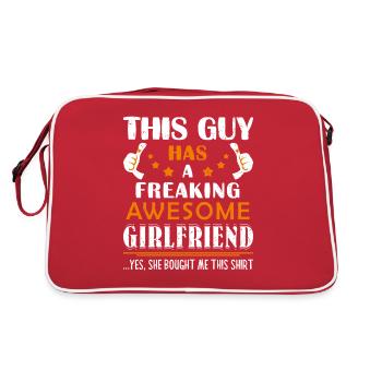 Idée de cadeau drôle de petit ami Ce mec a un génial - Sac Retro - rouge/blanc - Dos