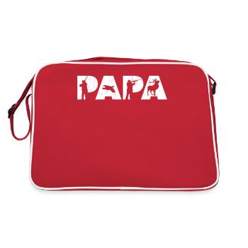 Chasseur Papa Drôle Papa Chasse Père Cadeau Papa Lov - Sac Retro - rouge/blanc - Dos