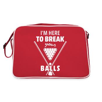 Je suis ici pour casser vos balles de billard sarcastique Bi - Sac Retro - rouge/blanc - Dos