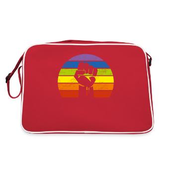 LGBT Pride Flag Fist Retro BLM Vintage Black Lives - Retro Bag - red/white - Back