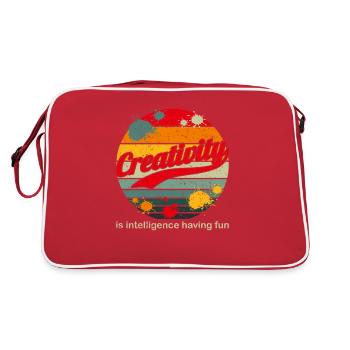 Creativity Is Intelligence Having Fun Art Painter - Retro Tasche - Rot/Weiß - Hinten