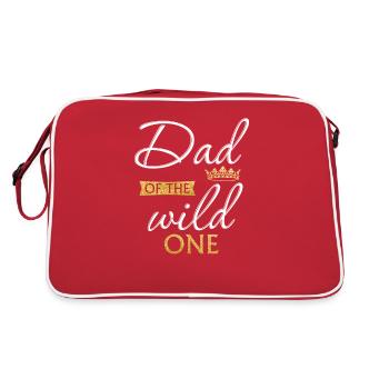 Dad of the Wild One 1st Birthday First Birthday Th - Retro Tasche - Rot/Weiß - Hinten