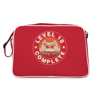 18th Birthday Gift For a Gamer Men Gaming Level 18 - Retro Tasche - Rot/Weiß - Hinten