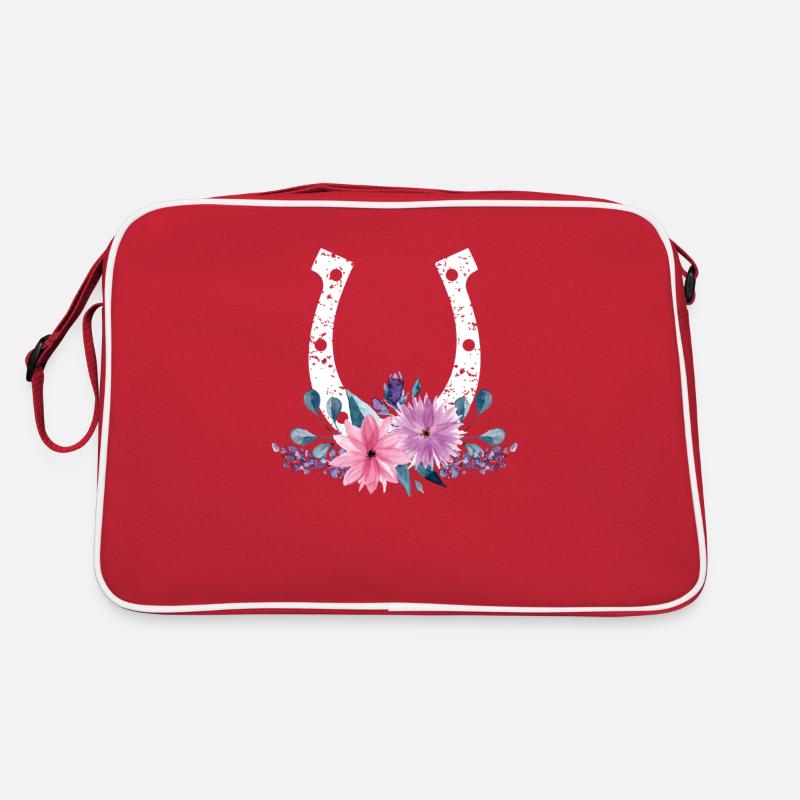 Cheval amant floral cadeau mignon fer à cheval en fleurs Sac Retro