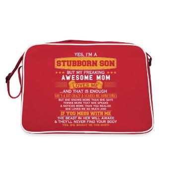 I am a persistent son of Awesome Mom Funn - Retro Bag - red/white - Back