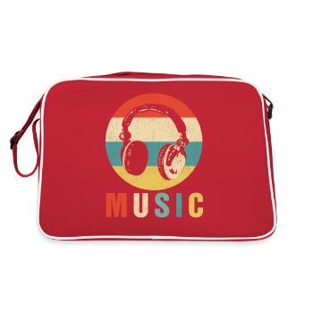Musikliebhaber Produzent DJ Musiker Lustige Retro - Retro Tasche - Rot/Weiß - Hinten