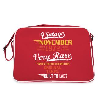 November 1972 49 years old born 49. - Retro Bag - red/white - Back