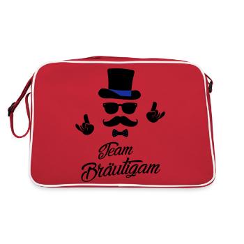 team Groom Bräutigam Polterabend Hochzeit - Sac Retro - rouge/blanc - Dos