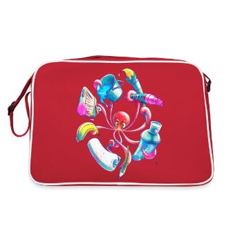 Pulpograffer - Retro Tasche - Rot/Weiß - Hinten