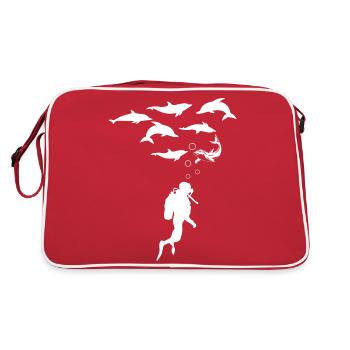 Diving Dive plonger - Sac Retro - rouge/blanc - Dos