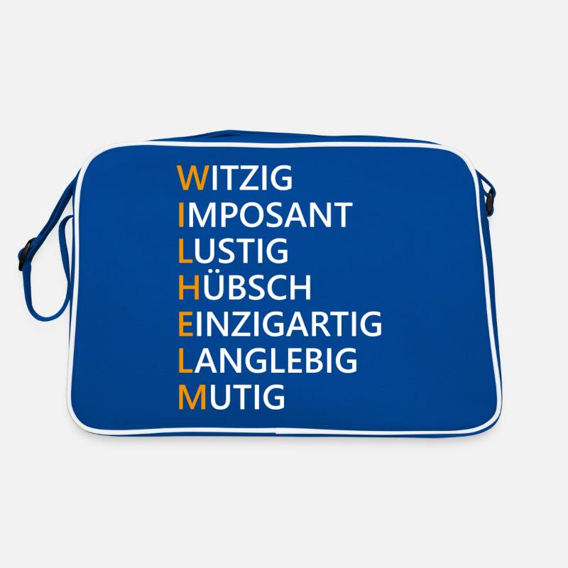 Wilhelm Name Geschenk Retro Tasche