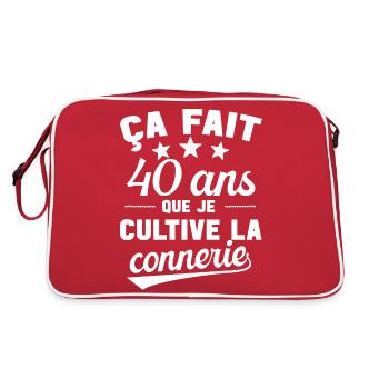 40 ans que je cultive la connerie anniversaire - Sac Retro - rouge/blanc - Dos