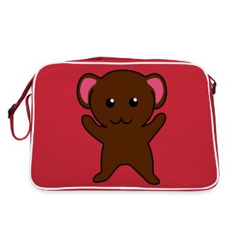 Little Brown Mouse - Retro Bag - red/white - Back