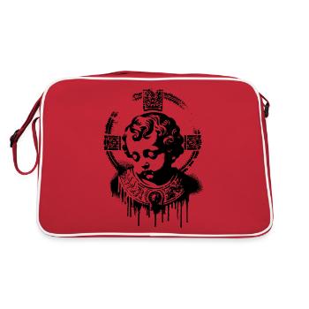 Street Art Jesus Baby Crying Jesus War Peace - Retro Bag - red/white - Back