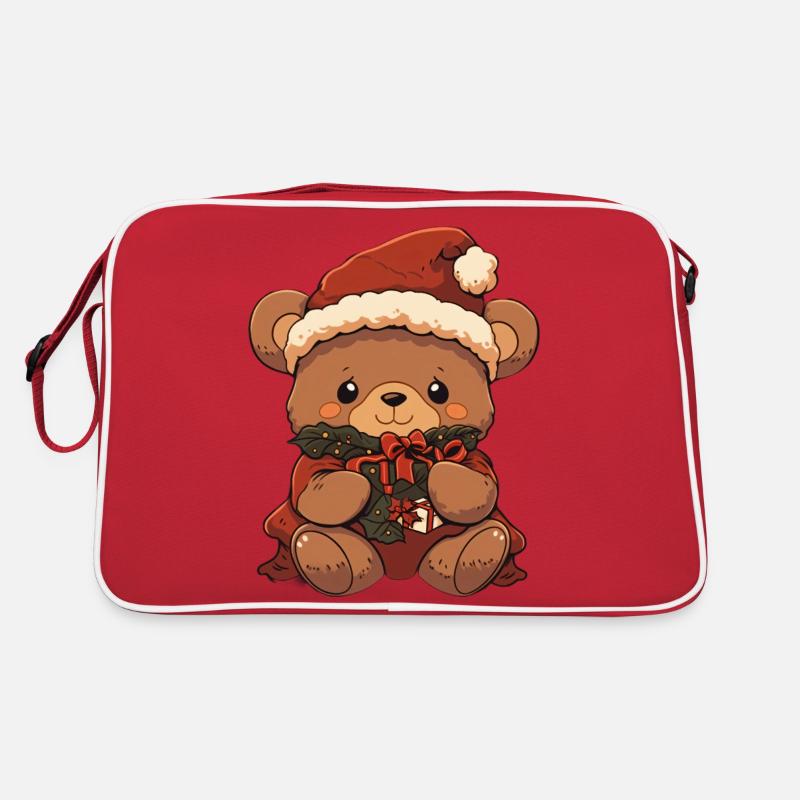 christmas teddy 3 - Retro Tasche - Rot/Weiß