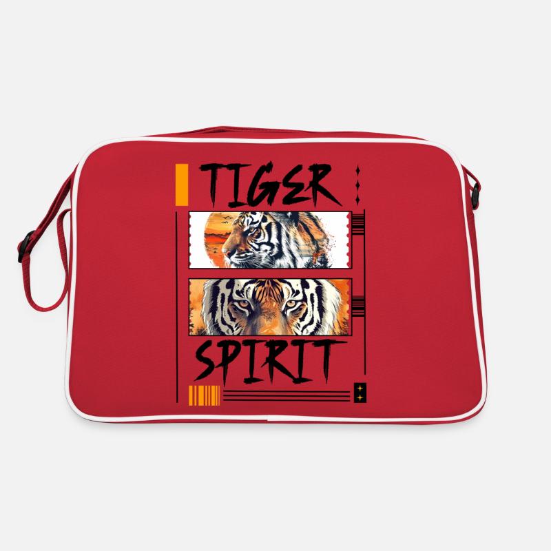 Tiger, Tiger Head, Big Cat, Predator, Wild, Strong Retro Bag