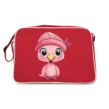 flamant rose mignon mignon bébé enfants animal dessin animé - Sac Retro - rouge/blanc - Dos