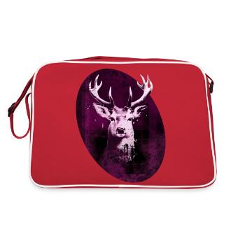 hirsch oval - Retro Tasche - Rot/Weiß - Hinten