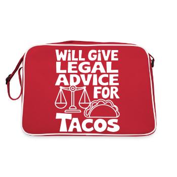 Paragraphs and tacos - Retro Bag - red/white - Back
