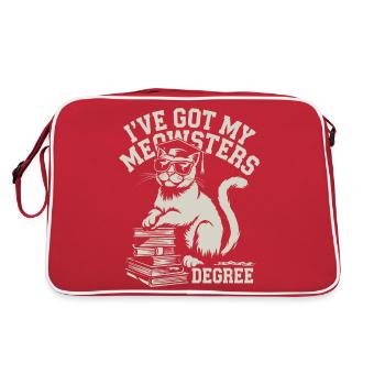 Funny cat design for students - Retro Bag - red/white - Back