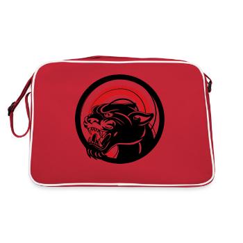 BLACK ANIMAL JUNGLE WILD CAT - Retro Tasche - Rot/Weiß - Hinten