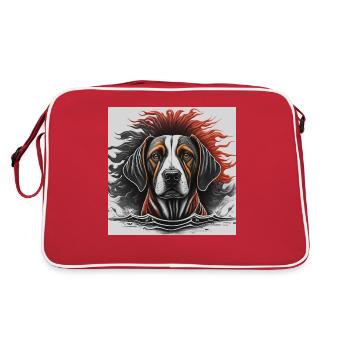 « Le chien majestueux » - Sac Retro - rouge/blanc - Dos