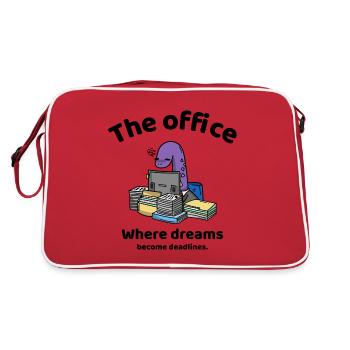 Where dreams become deadlines - The office - Retro Tasche - Rot/Weiß - Hinten