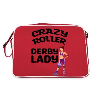 Roller Derby Spieler | Sport Team Hobby Geschenke - Retro Tasche - Rot/Weiß - Hinten