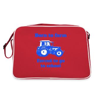 Born to farm, forced to aller to school - Sac Retro - rouge/blanc - Dos